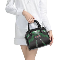 Hawaii Rainbow Warriors Shoulder Handbag Polynesian Motif Black Color