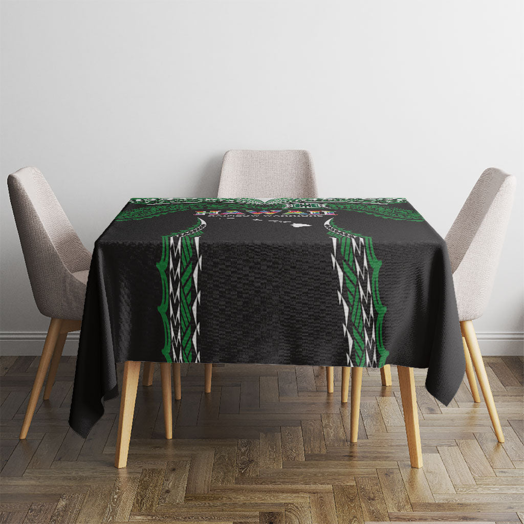 Hawaii Rainbow Warriors Tablecloth Polynesian Motif Black Color