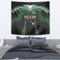 Hawaii Rainbow Warriors Tapestry Polynesian Motif Black Color