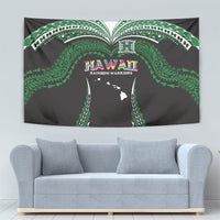 Hawaii Rainbow Warriors Tapestry Polynesian Motif Black Color
