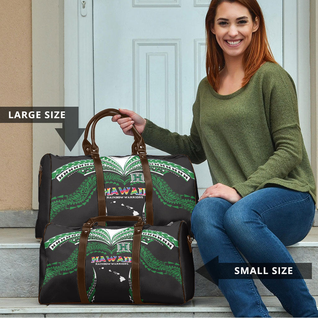 Hawaii Rainbow Warriors Travel Bag Polynesian Motif Black Color