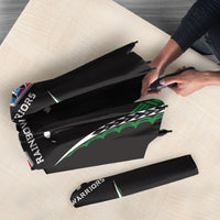 Hawaii Rainbow Warriors Umbrella Polynesian Motif Black Color