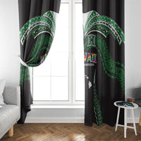 Hawaii Rainbow Warriors Window Curtain Polynesian Motif Black Color
