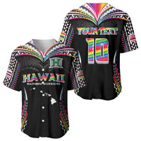 Custom Hawaii Rainbow Warriors Baseball Jersey Polynesian Motif Special Edition Rainbow Gradient