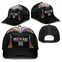 Hawaii Rainbow Warriors Baseball Net Cap Polynesian Motif Special Edition Rainbow Gradient
