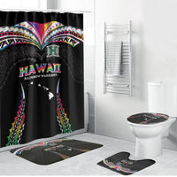 Hawaii Rainbow Warriors Bathroom Set Polynesian Motif Special Edition Rainbow Gradient
