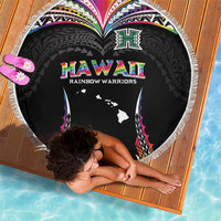 Hawaii Rainbow Warriors Beach Blanket Polynesian Motif Special Edition Rainbow Gradient