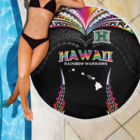 Hawaii Rainbow Warriors Beach Blanket Polynesian Motif Special Edition Rainbow Gradient