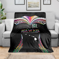 Hawaii Rainbow Warriors Blanket Polynesian Motif Special Edition Rainbow Gradient