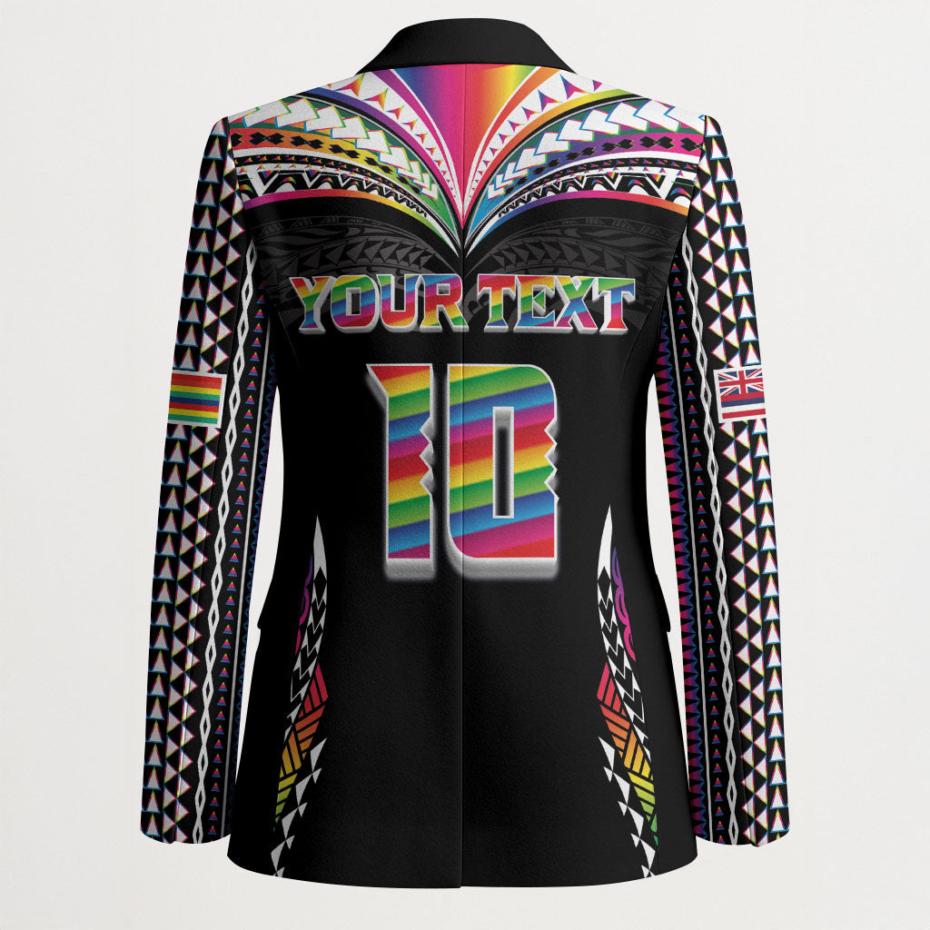 Custom Hawaii Rainbow Warriors Blazer Polynesian Motif Special Edition Rainbow Gradient