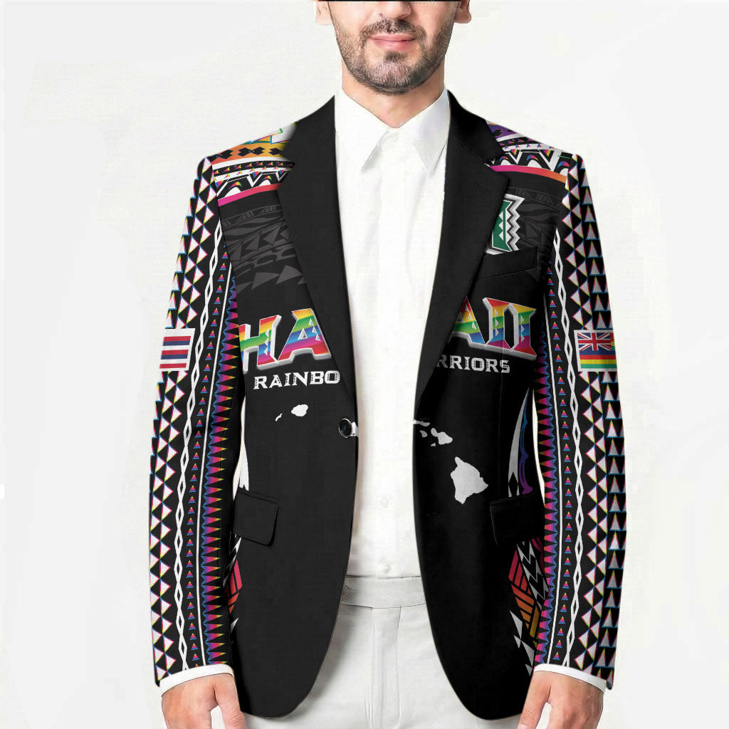 Custom Hawaii Rainbow Warriors Blazer Polynesian Motif Special Edition Rainbow Gradient