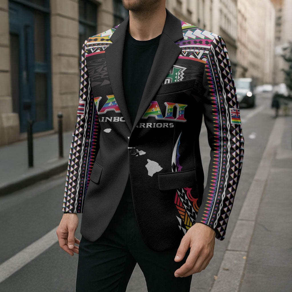 Custom Hawaii Rainbow Warriors Blazer Polynesian Motif Special Edition Rainbow Gradient