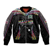 Custom Hawaii Rainbow Warriors Bomber Jacket Polynesian Motif Special Edition Rainbow Gradient