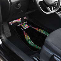 Custom Hawaii Rainbow Warriors Car Mats Polynesian Motif Special Edition Rainbow Gradient