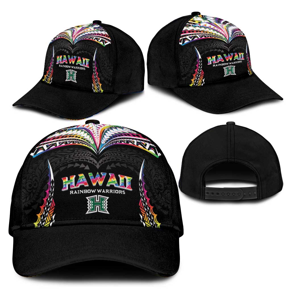 Hawaii Rainbow Warriors Classic Cap Polynesian Motif Special Edition Rainbow Gradient