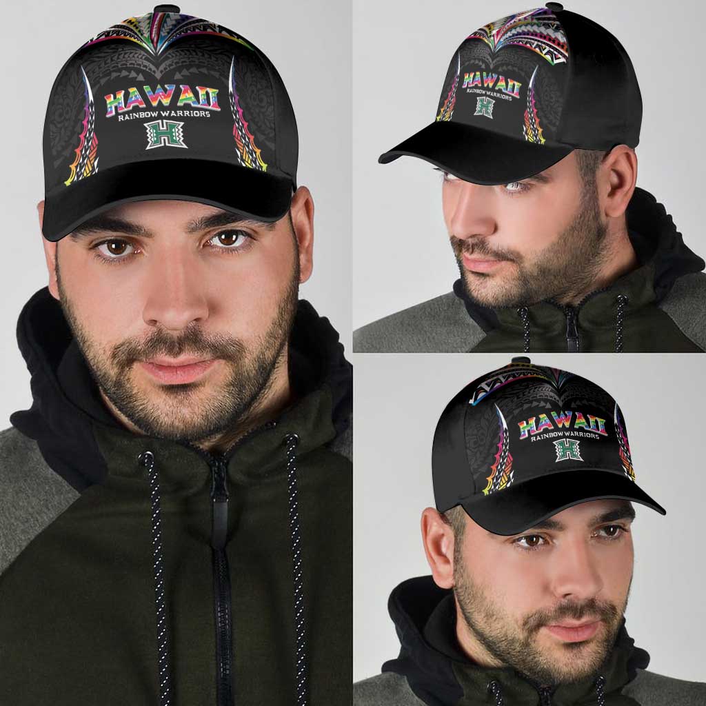 Hawaii Rainbow Warriors Classic Cap Polynesian Motif Special Edition Rainbow Gradient