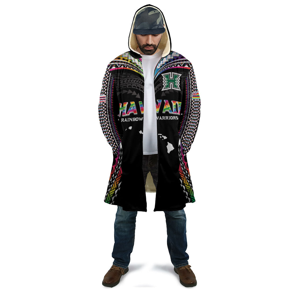 Custom Hawaii Rainbow Warriors Cloak Polynesian Motif Special Edition Rainbow Gradient