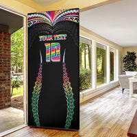Custom Hawaii Rainbow Warriors Door Cover Polynesian Motif Special Edition Rainbow Gradient
