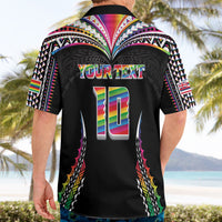 Custom Hawaii Rainbow Warriors Hawaiian Shirt Polynesian Motif Special Edition Rainbow Gradient