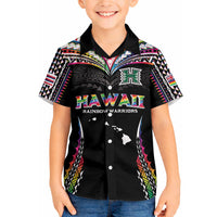 Custom Hawaii Rainbow Warriors Hawaiian Shirt Polynesian Motif Special Edition Rainbow Gradient