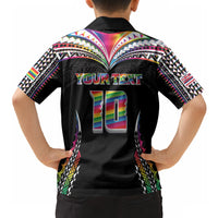 Custom Hawaii Rainbow Warriors Hawaiian Shirt Polynesian Motif Special Edition Rainbow Gradient