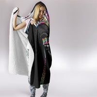 Hawaii Rainbow Warriors Hooded Blanket Polynesian Motif Special Edition Rainbow Gradient