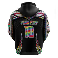 Custom Hawaii Rainbow Warriors Hoodie Polynesian Motif Special Edition Rainbow Gradient