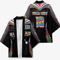 Custom Hawaii Rainbow Warriors Kimono Polynesian Motif Special Edition Rainbow Gradient