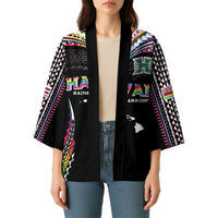 Custom Hawaii Rainbow Warriors Kimono Polynesian Motif Special Edition Rainbow Gradient