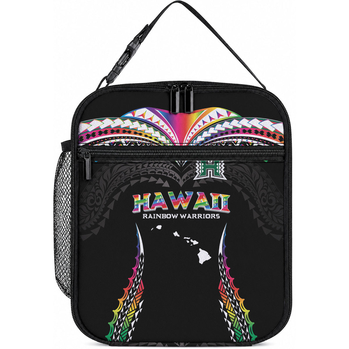 Hawaii Rainbow Warriors Lunch Bag Polynesian Motif Special Edition Rainbow Gradient