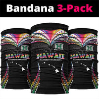 Hawaii Rainbow Warriors Neck Gaiter Polynesian Motif Special Edition Rainbow Gradient