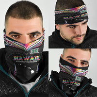 Hawaii Rainbow Warriors Neck Gaiter Polynesian Motif Special Edition Rainbow Gradient