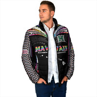Custom Hawaii Rainbow Warriors Padded Jacket Polynesian Motif Special Edition Rainbow Gradient