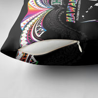 Hawaii Rainbow Warriors Pillow Cover Polynesian Motif Special Edition Rainbow Gradient