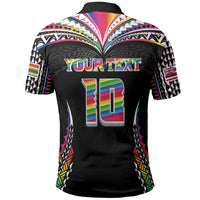 Custom Hawaii Rainbow Warriors Polo Shirt Polynesian Motif Special Edition Rainbow Gradient