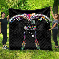 Hawaii Rainbow Warriors Quilt Polynesian Motif Special Edition Rainbow Gradient