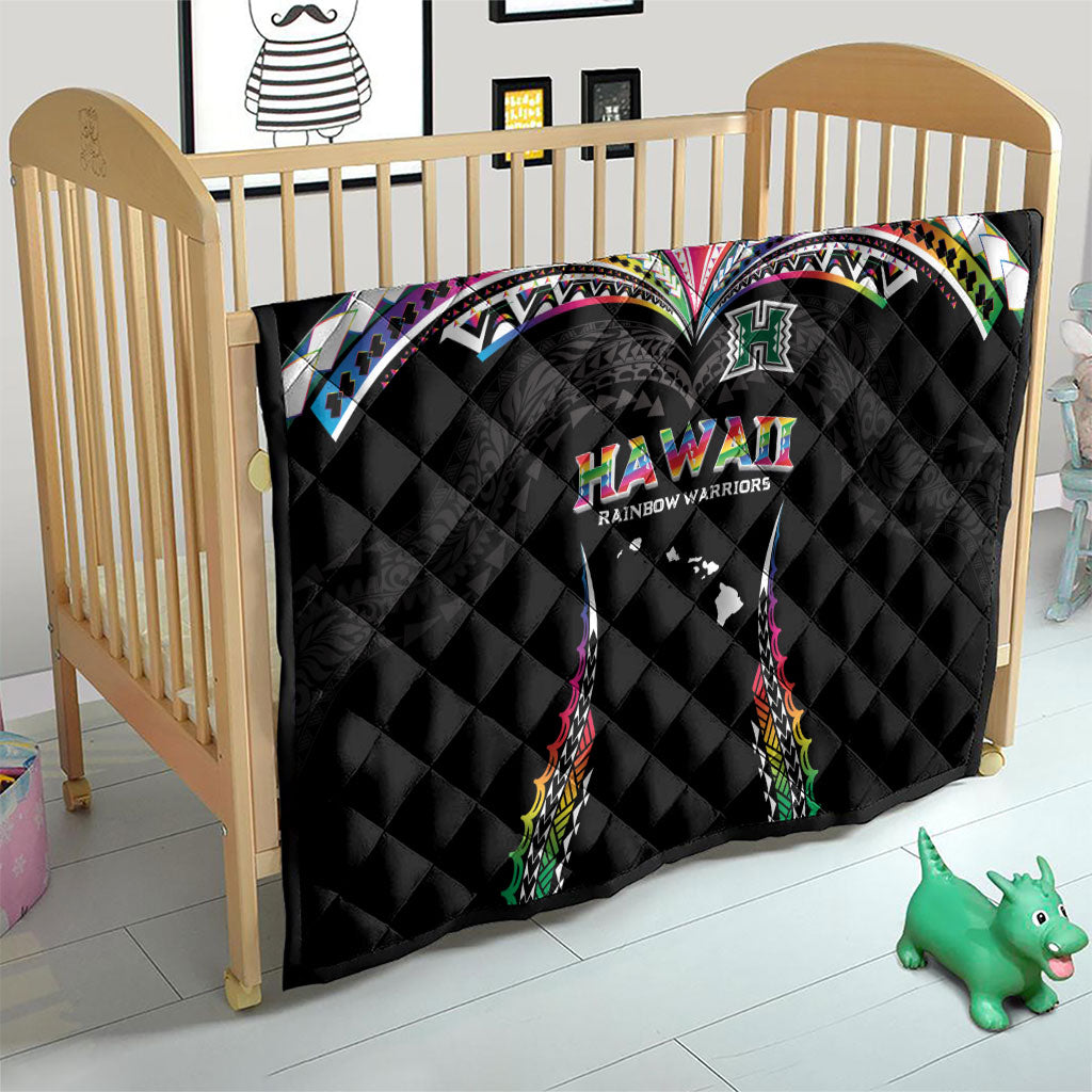 Hawaii Rainbow Warriors Quilt Polynesian Motif Special Edition Rainbow Gradient