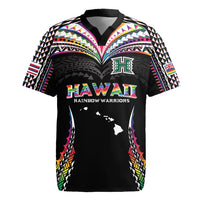 Custom Hawaii Rainbow Warriors Rugby Jersey Polynesian Motif Special Edition Rainbow Gradient