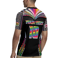 Custom Hawaii Rainbow Warriors Rugby Jersey Polynesian Motif Special Edition Rainbow Gradient