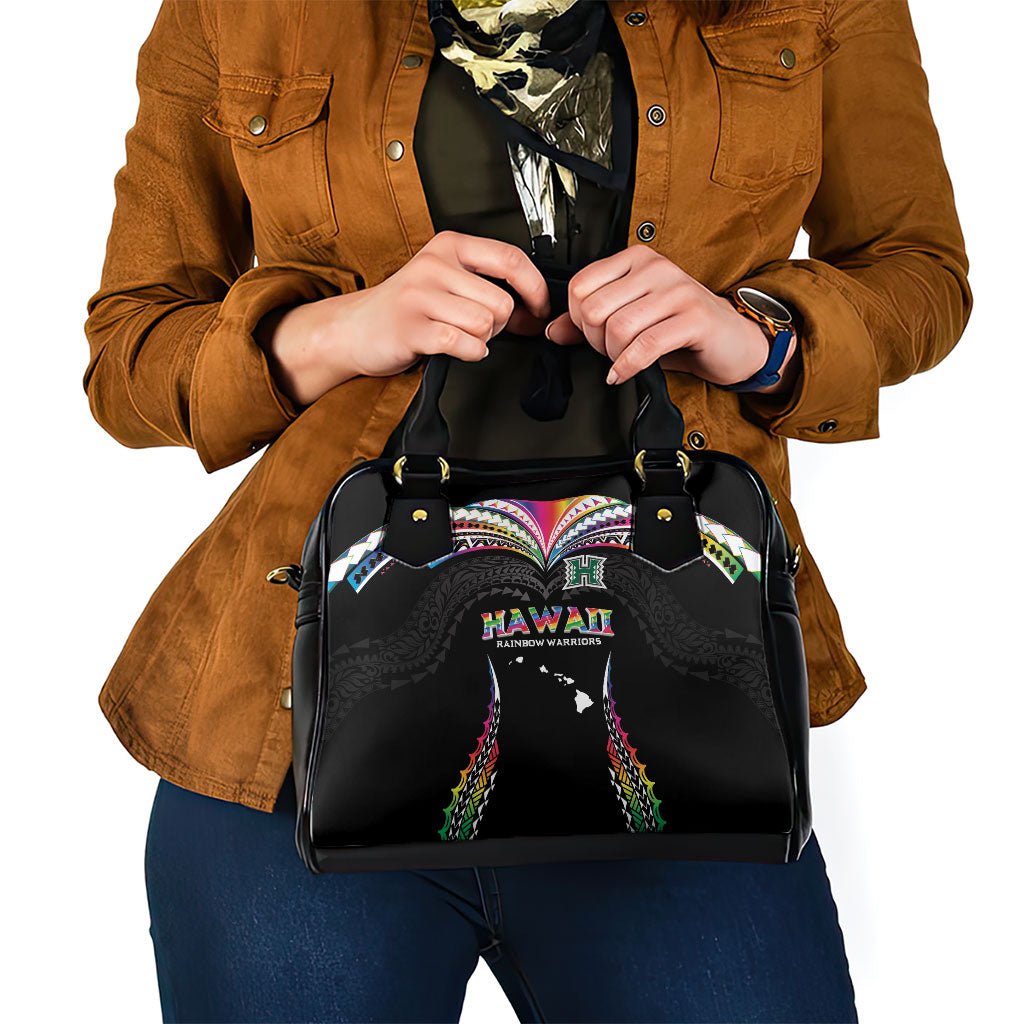 Hawaii Rainbow Warriors Shoulder Handbag Polynesian Motif Special Edition Rainbow Gradient