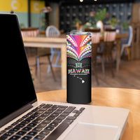 Custom Hawaii Rainbow Warriors Skinny Tumbler Polynesian Motif Special Edition Rainbow Gradient