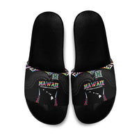Hawaii Rainbow Warriors Slide Sandals Polynesian Motif Special Edition Rainbow Gradient