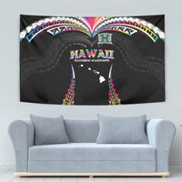 Hawaii Rainbow Warriors Tapestry Polynesian Motif Special Edition Rainbow Gradient