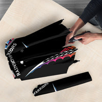 Hawaii Rainbow Warriors Umbrella Polynesian Motif Special Edition Rainbow Gradient