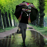 Hawaii Rainbow Warriors Umbrella Polynesian Motif Special Edition Rainbow Gradient