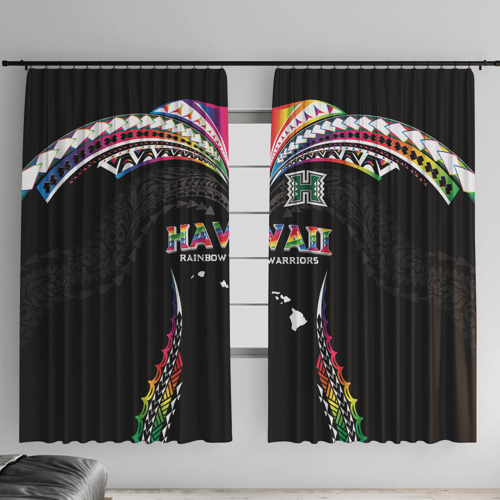 Hawaii Rainbow Warriors Window Curtain Polynesian Motif Special Edition Rainbow Gradient