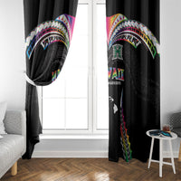 Hawaii Rainbow Warriors Window Curtain Polynesian Motif Special Edition Rainbow Gradient
