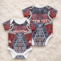 Personalised Aotearoa Iwi Ngapuhi Baby Onesie Maori Motif Tribal
