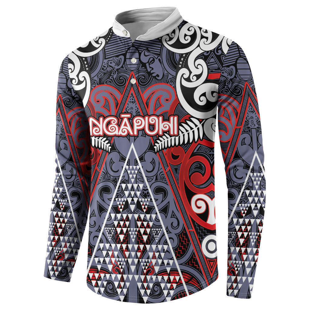 Personalised Aotearoa Iwi Ngapuhi Button Sweatshirt Maori Motif Tribal