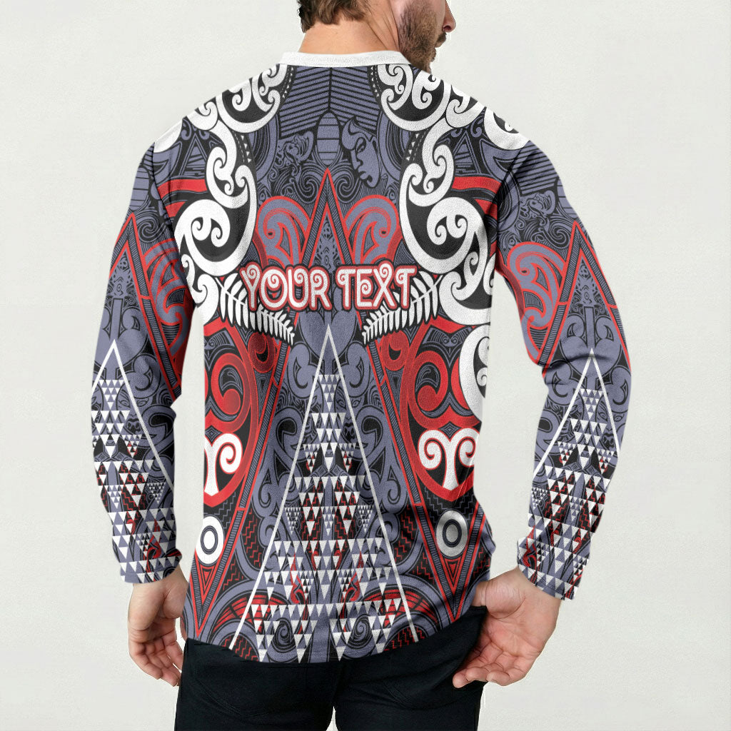 Personalised Aotearoa Iwi Ngapuhi Button Sweatshirt Maori Motif Tribal